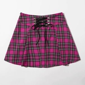 Corset waist tartan skater skirt